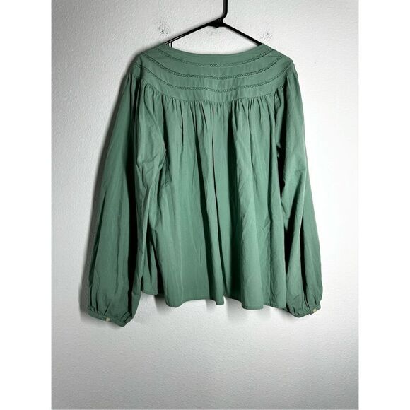 UNIVERSAL THREAD Bohemian Women’s Blouse SIZE XXL GREEN TIE Neck Prairie - Picture 5 of 14